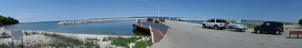 the northport ferry dock in door county, wisconsin